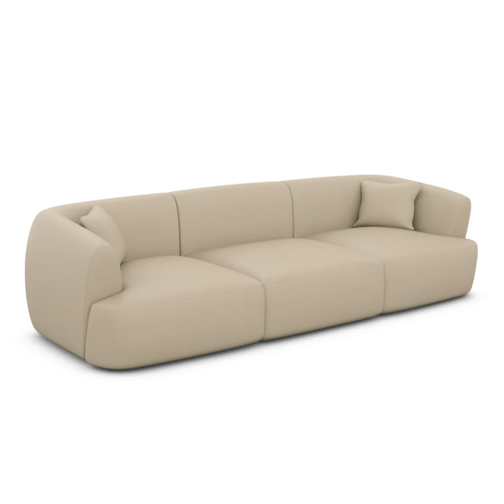 Echtleder 3-Sitzer Couch Elvira