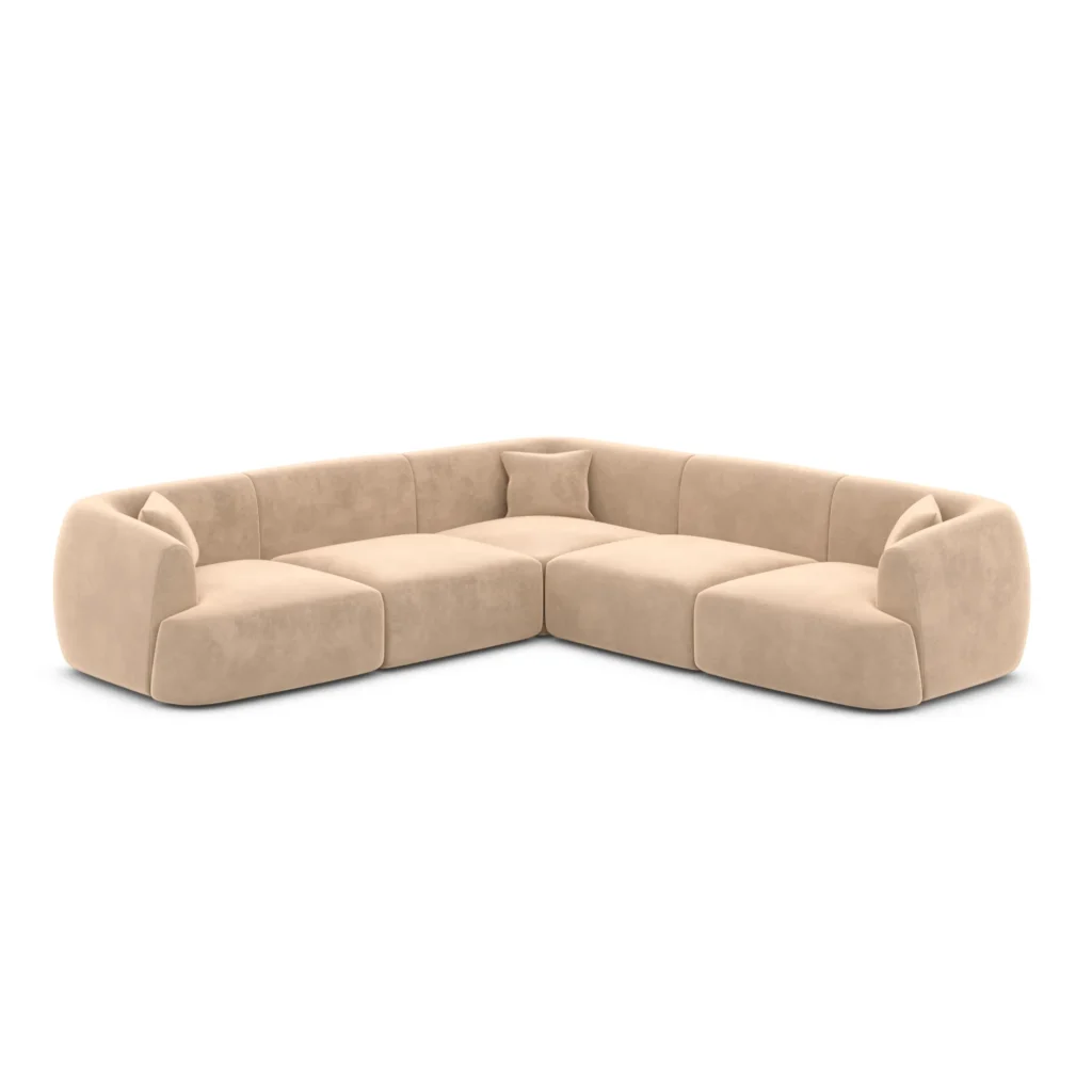 Samtstoff Ecksofa Elvira
