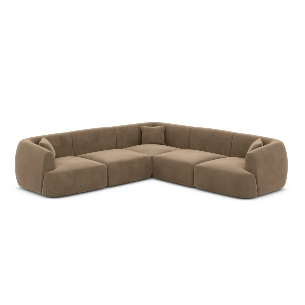 Samtstoff Ecksofa Elvira