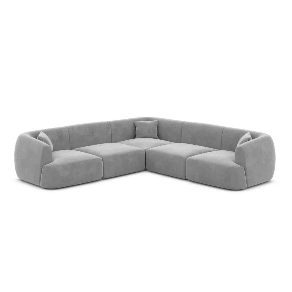 Samtstoff Ecksofa Elvira