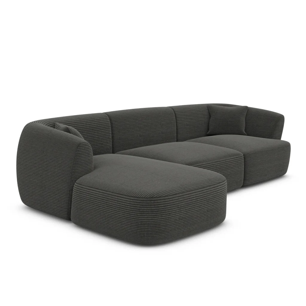 Cord L-Form Sofa Elvira