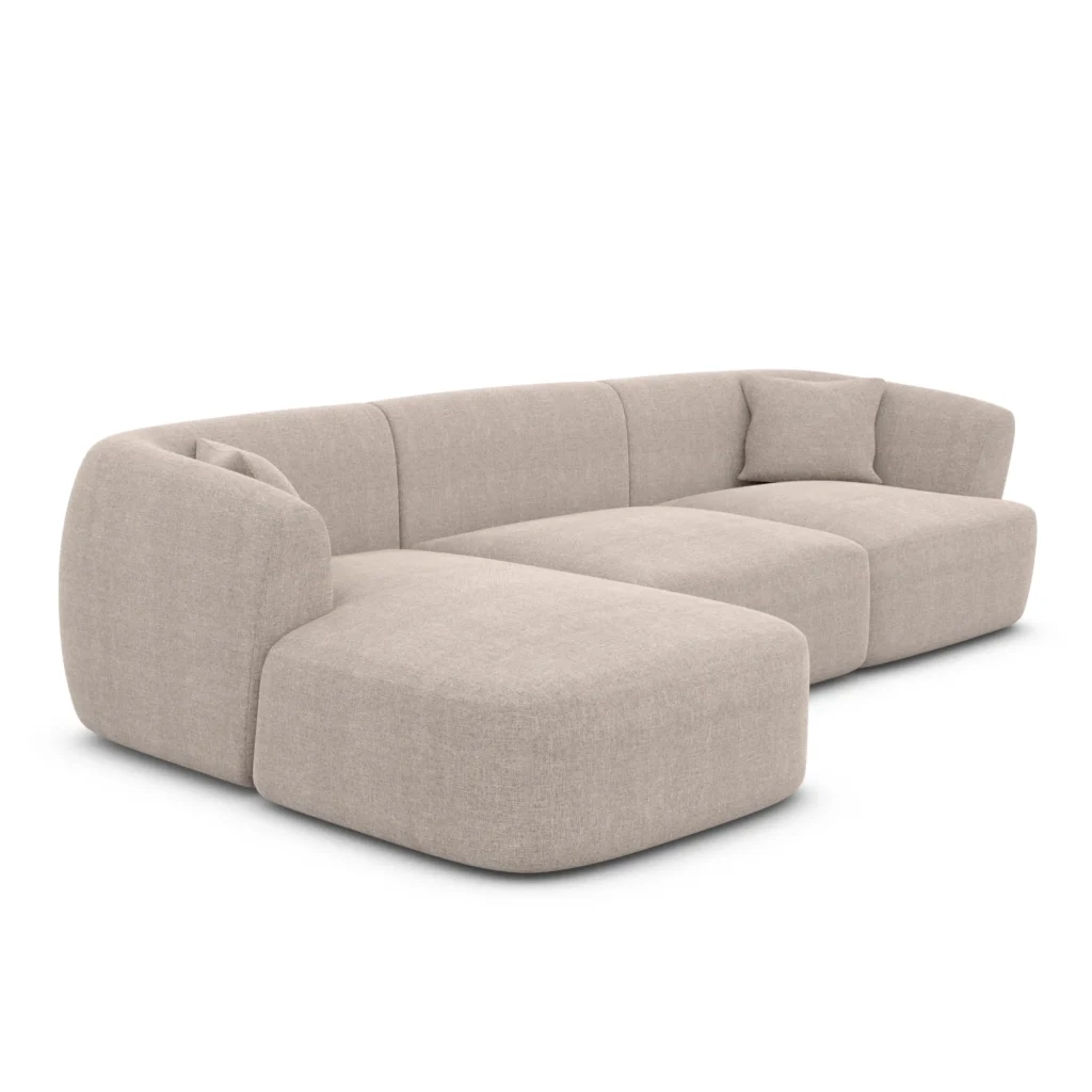Strukturstoff L-Form Sofa Elvira