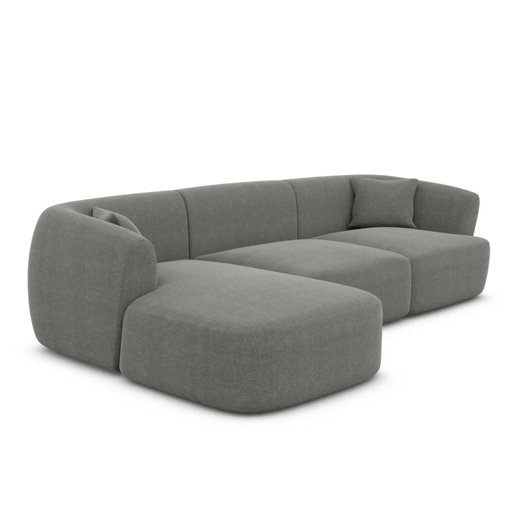 Strukturstoff L-Form Sofa Elvira