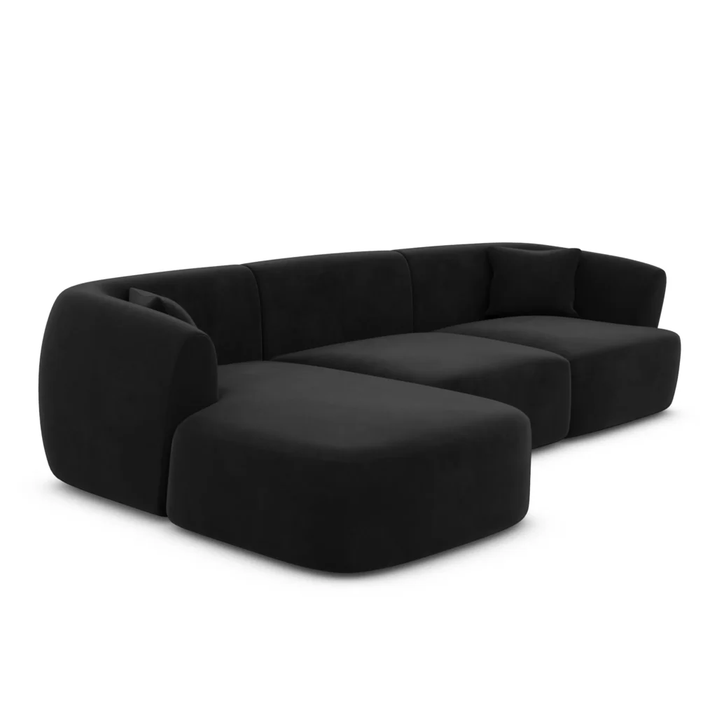 Samtstoff L-Form Sofa Elvira