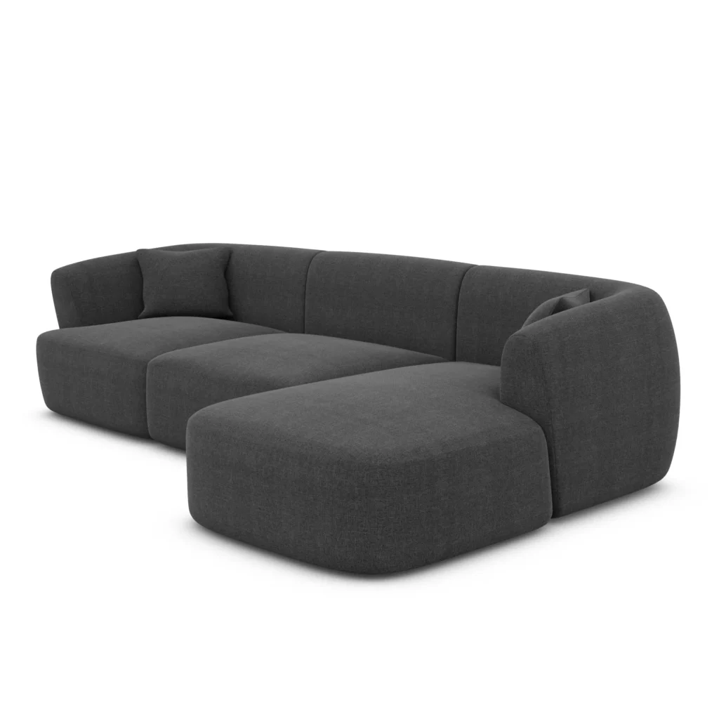 Strukturstoff L-Form Sofa Elvira