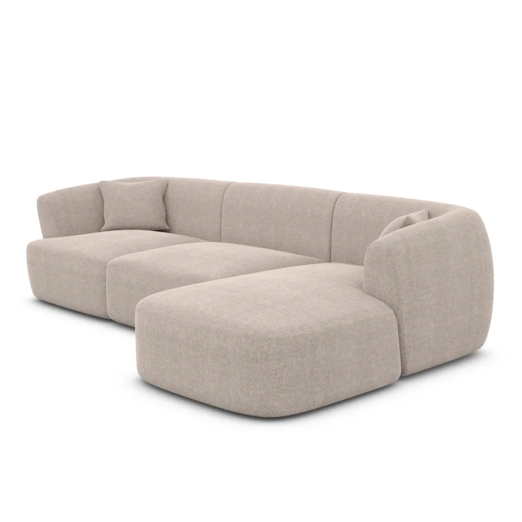 Strukturstoff L-Form Sofa Elvira