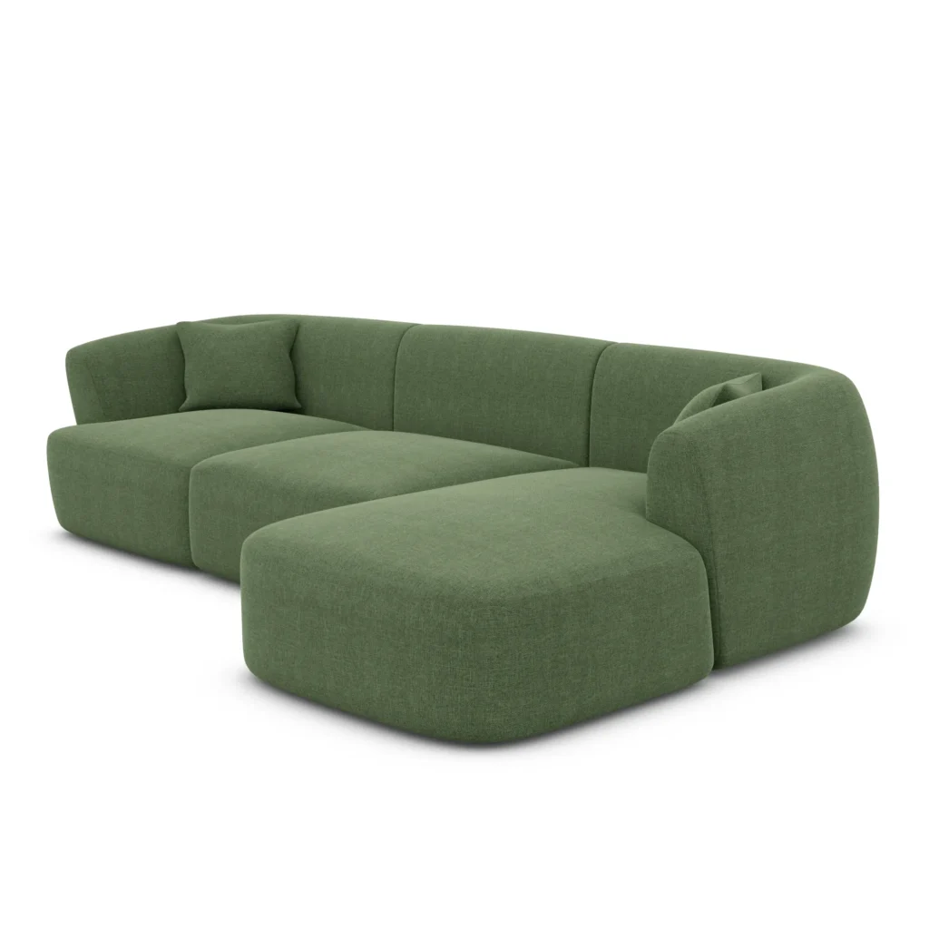 Strukturstoff L-Form Sofa Elvira