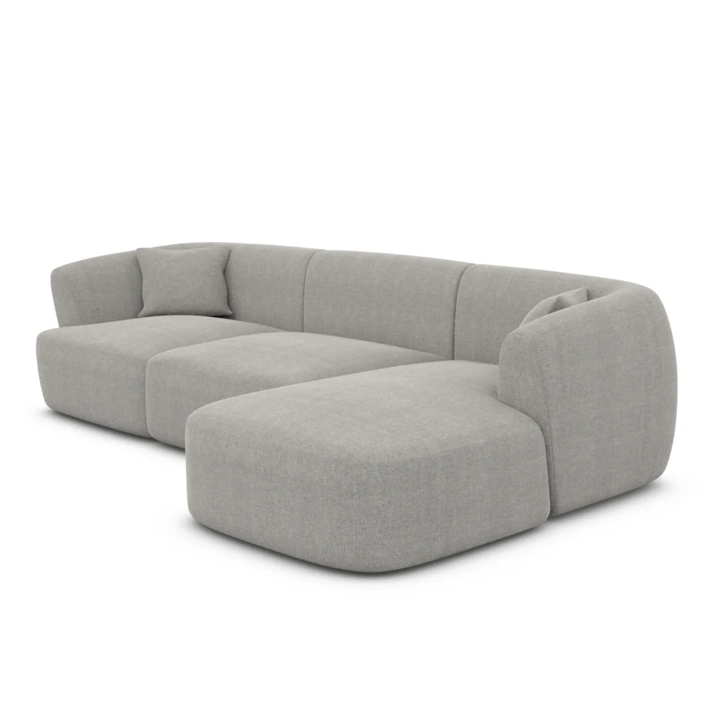 Strukturstoff L-Form Sofa Elvira