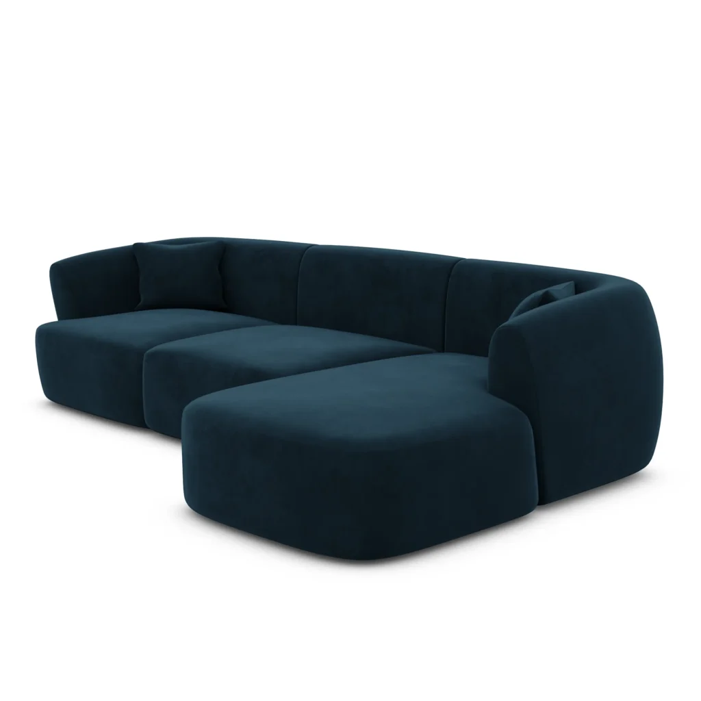 Samtstoff L-Form Sofa Elvira