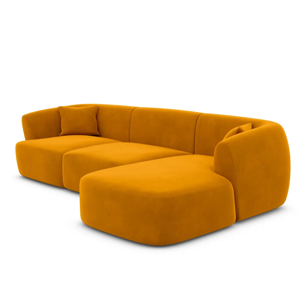 Samtstoff L-Form Sofa Elvira