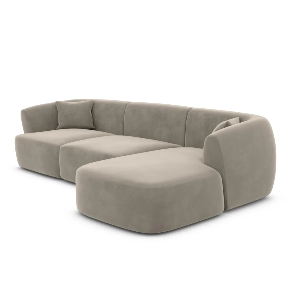 Samtstoff L-Form Sofa Elvira