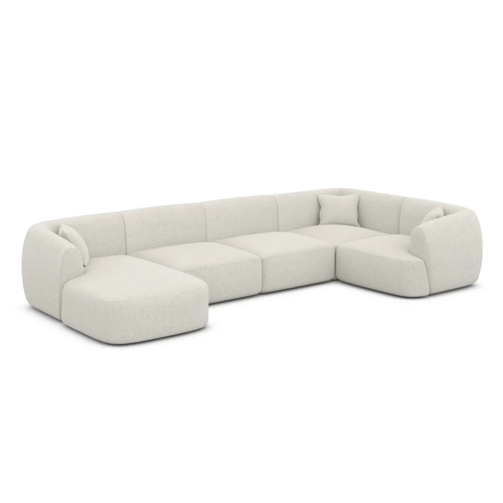 Bouclé U-Form XL Wohnlandschaft Elvira