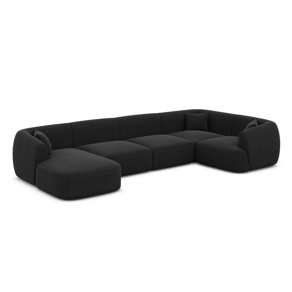 Strukturstoff U-Form XL Wohnlandschaft Elvira