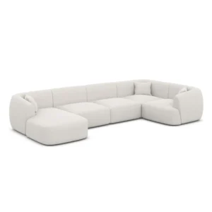 Strukturstoff U-Form XL Wohnlandschaft Elvira
