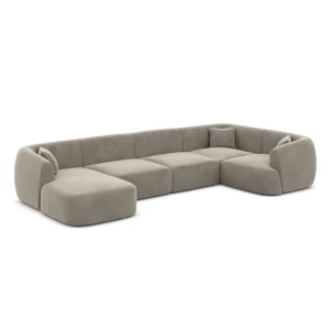 Samtstoff U-Form XL Wohnlandschaft Elvira