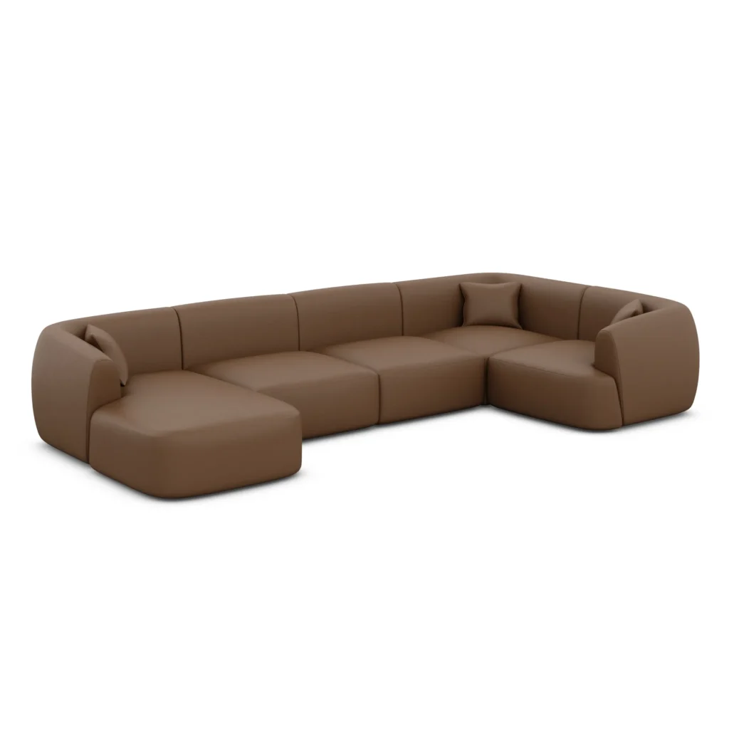 Kunstleder U-Form XL Wohnlandschaft Elvira