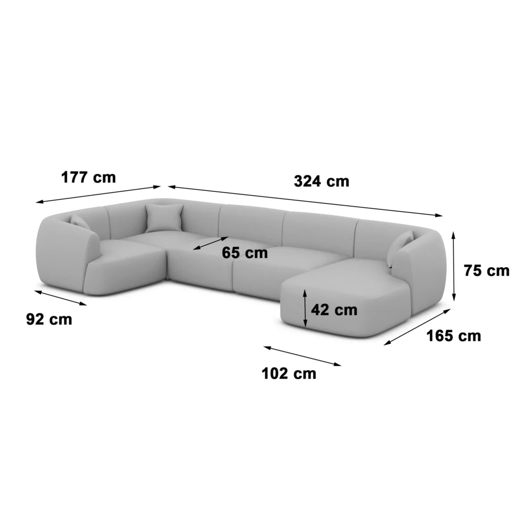 Bouclé U-Form XL Wohnlandschaft Elvira
