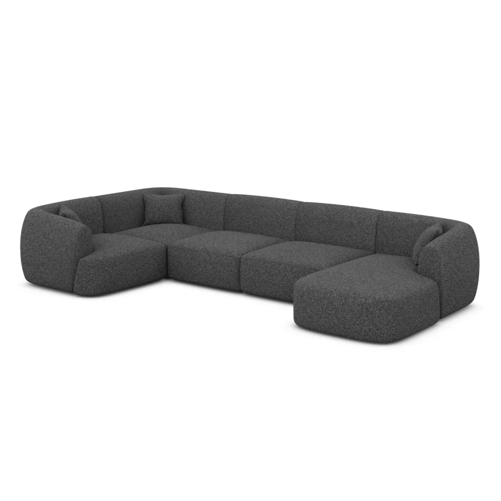 Bouclé U-Form XL Wohnlandschaft Elvira