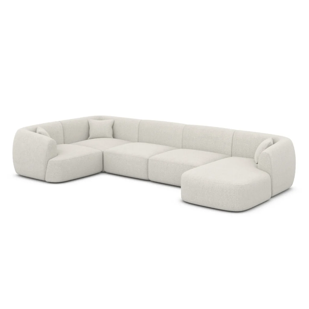 Bouclé U-Form XL Wohnlandschaft Elvira