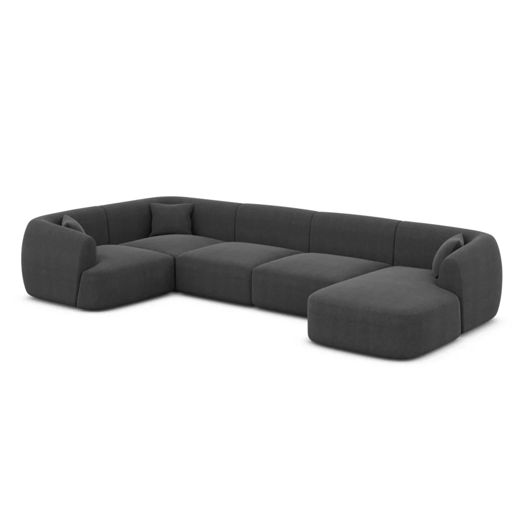 Strukturstoff U-Form XL Wohnlandschaft Elvira
