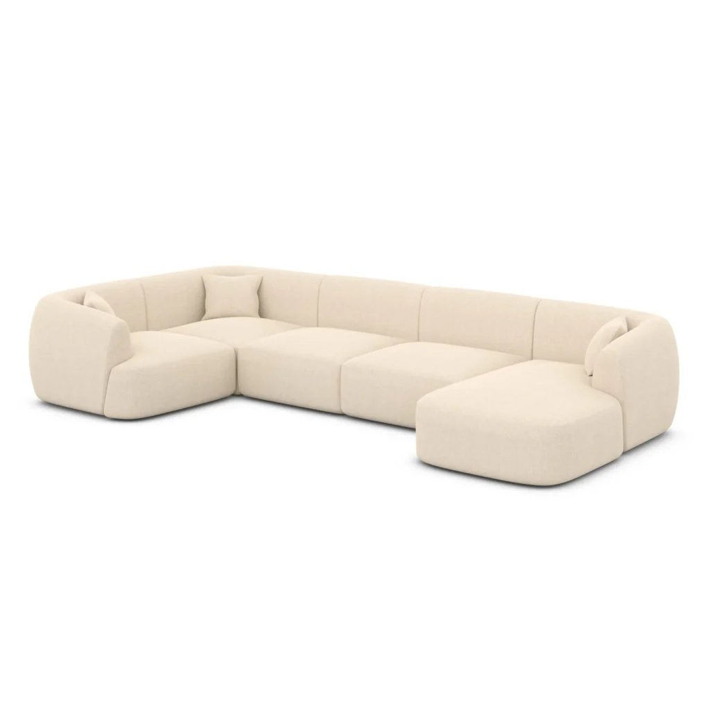 Strukturstoff U-Form XL Wohnlandschaft Elvira