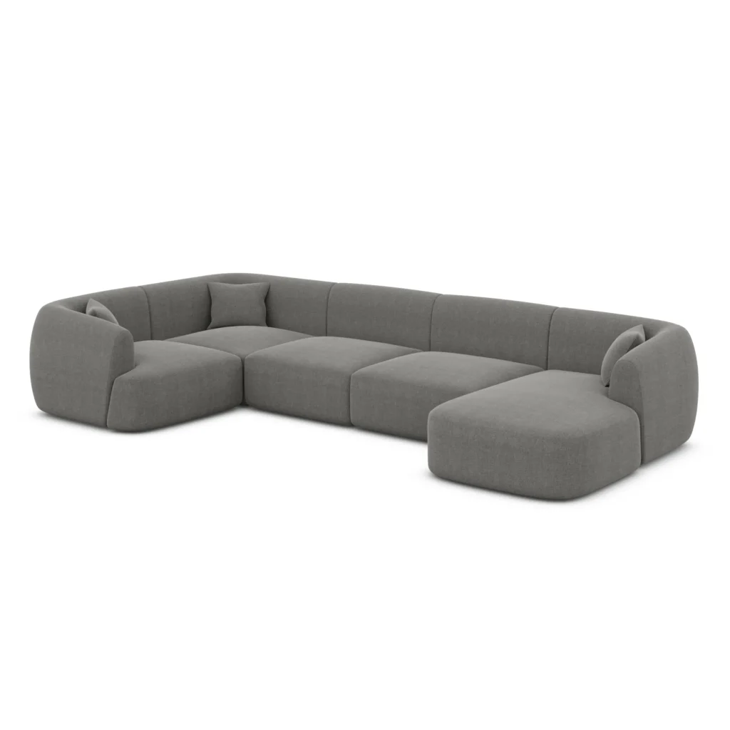Strukturstoff U-Form XL Wohnlandschaft Elvira