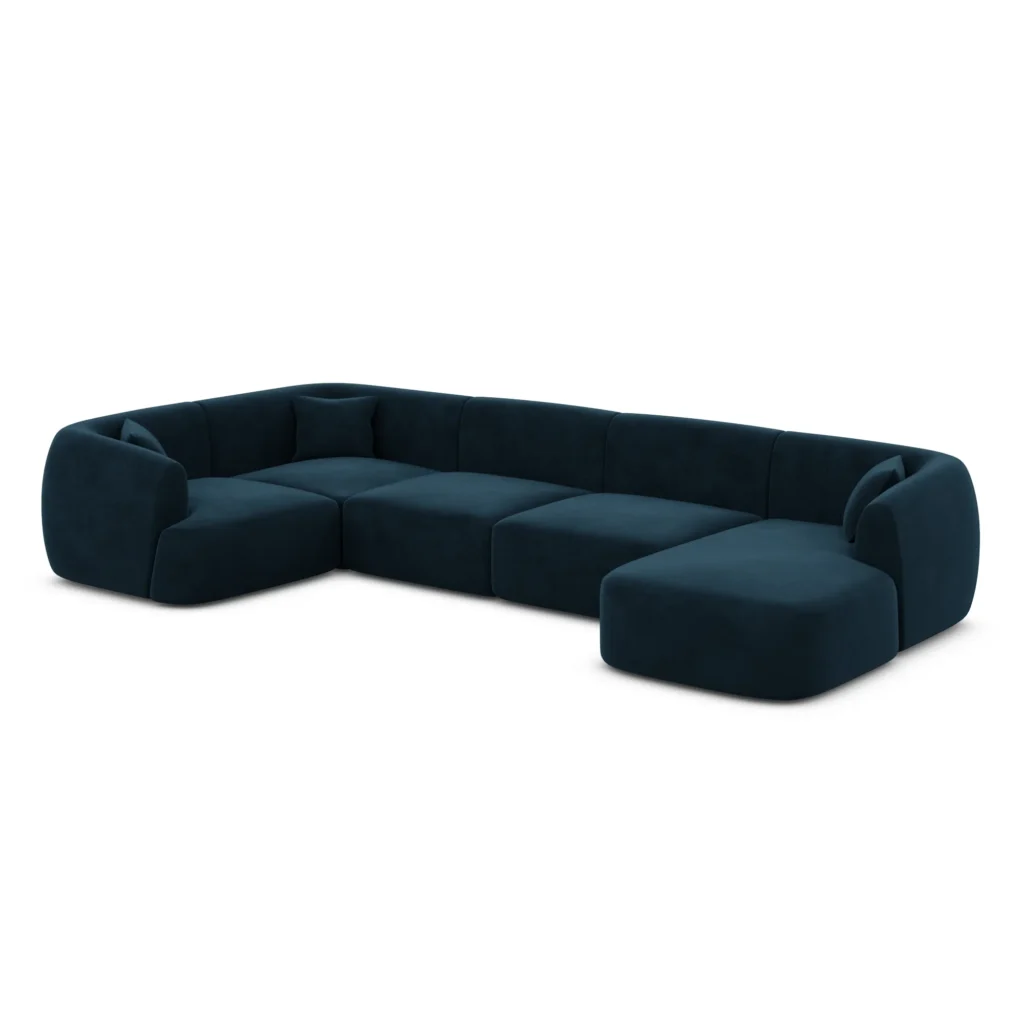 Samtstoff U-Form XL Wohnlandschaft Elvira