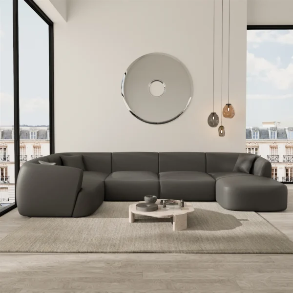 Kunstleder U-Form XL Wohnlandschaft Elvira