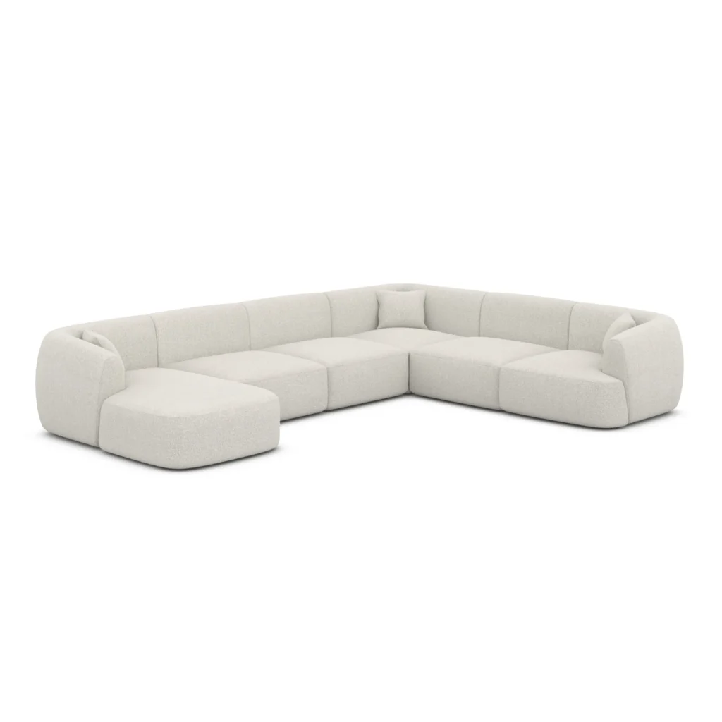 Bouclé U-Form XXL Wohnlandschaft Elvira