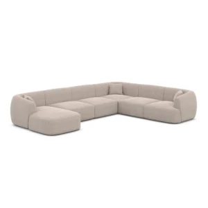Strukturstoff U-Form XXL Wohnlandschaft Elvira