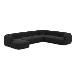Strukturstoff U-Form XXL Wohnlandschaft Elvira