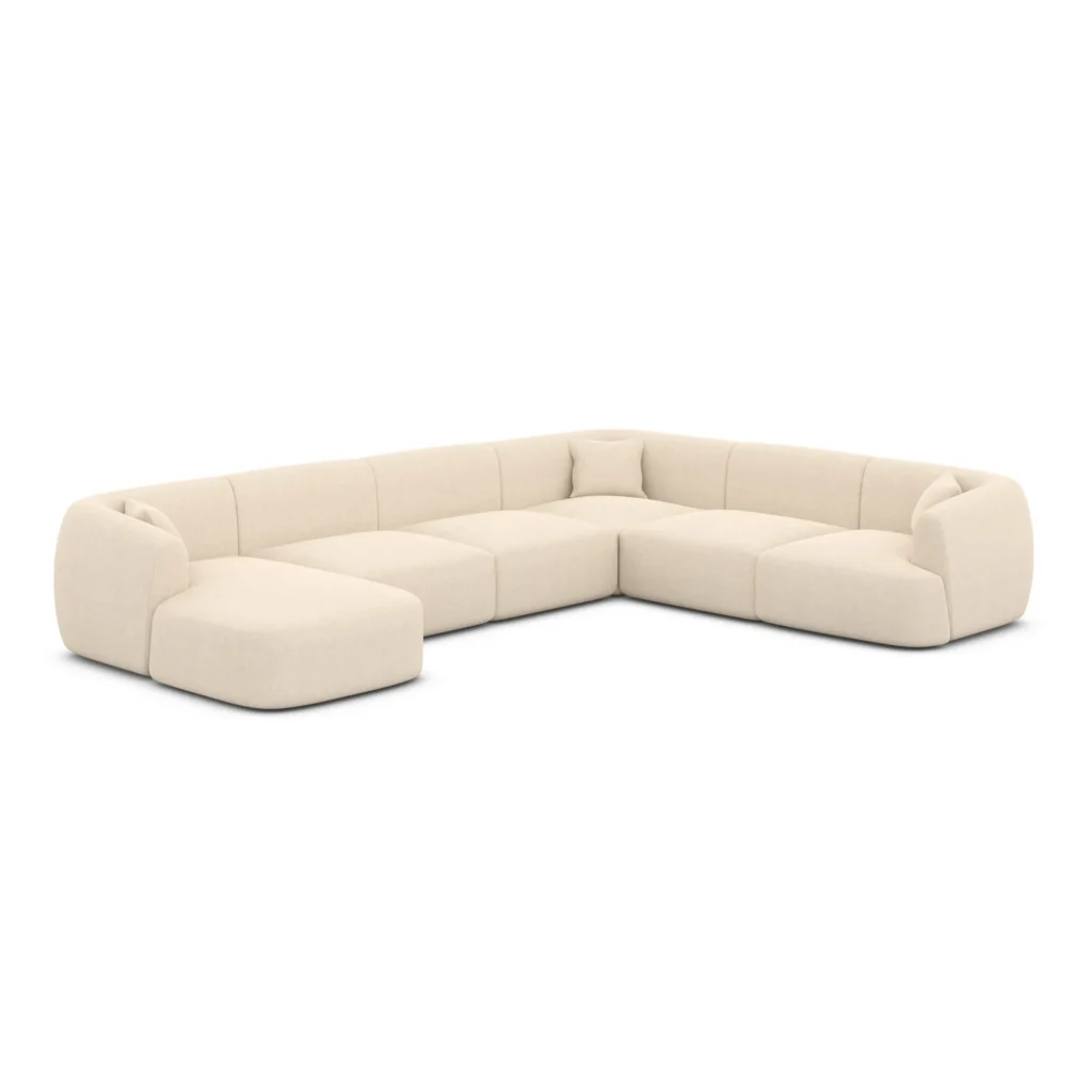Strukturstoff U-Form XXL Wohnlandschaft Elvira