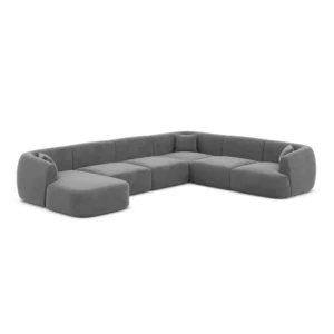 Samtstoff U-Form XXL Wohnlandschaft Elvira