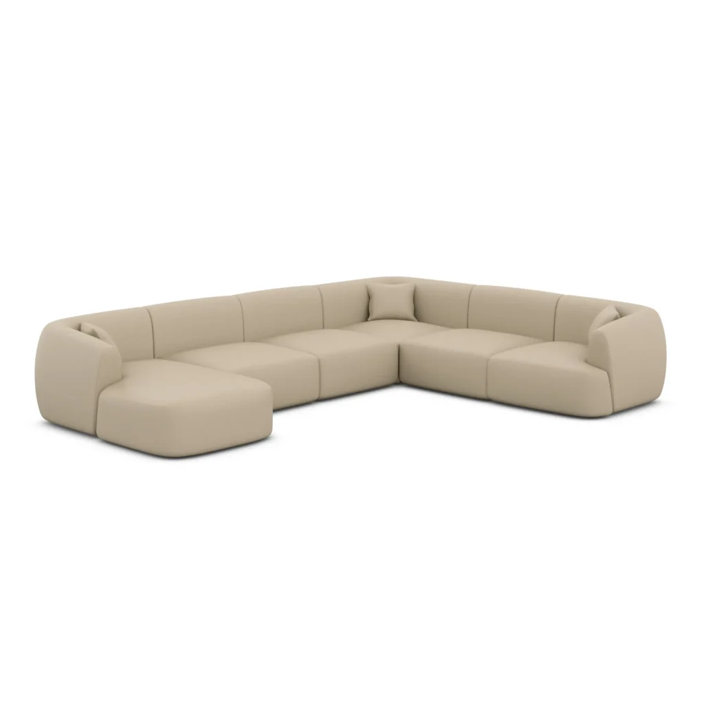 Kunstleder U-Form XXL Wohnlandschaft Elvira