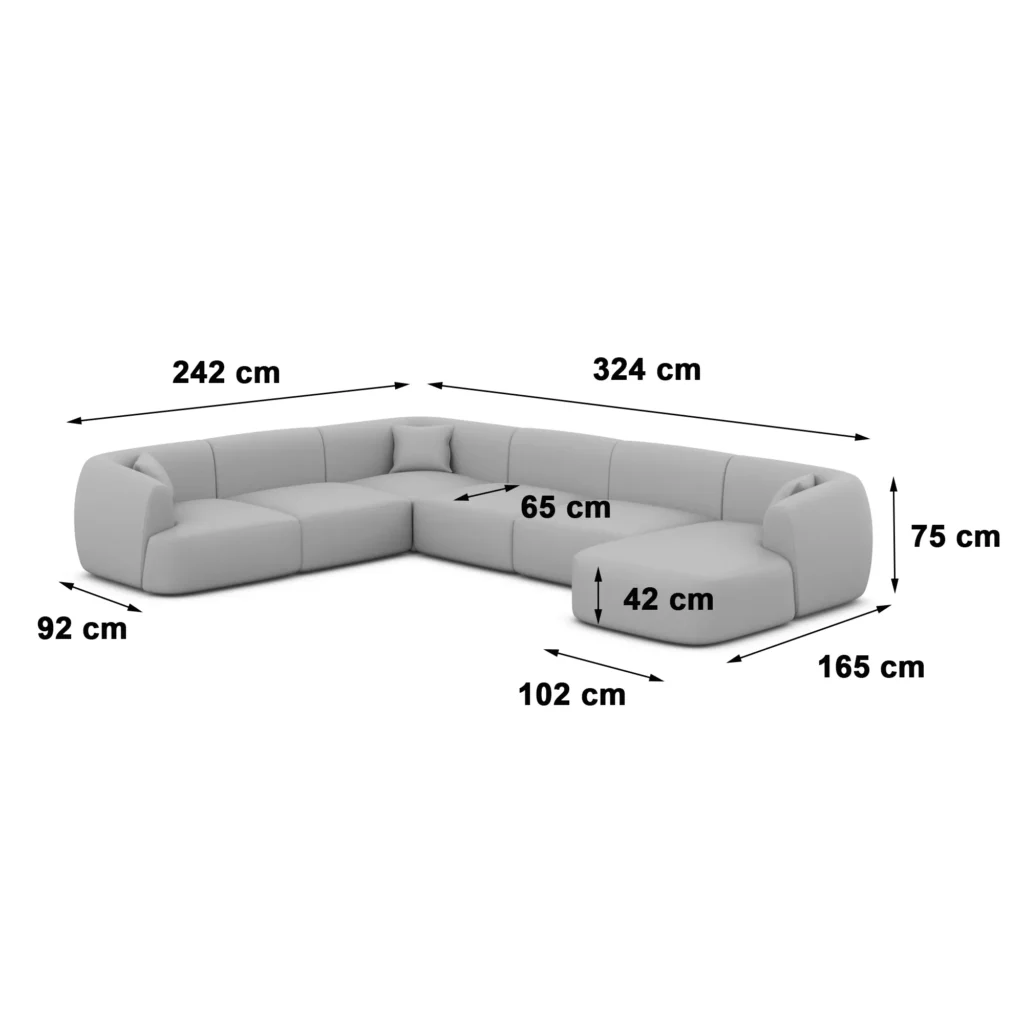 Bouclé U-Form XXL Wohnlandschaft Elvira