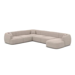 Strukturstoff U-Form XXL Wohnlandschaft Elvira