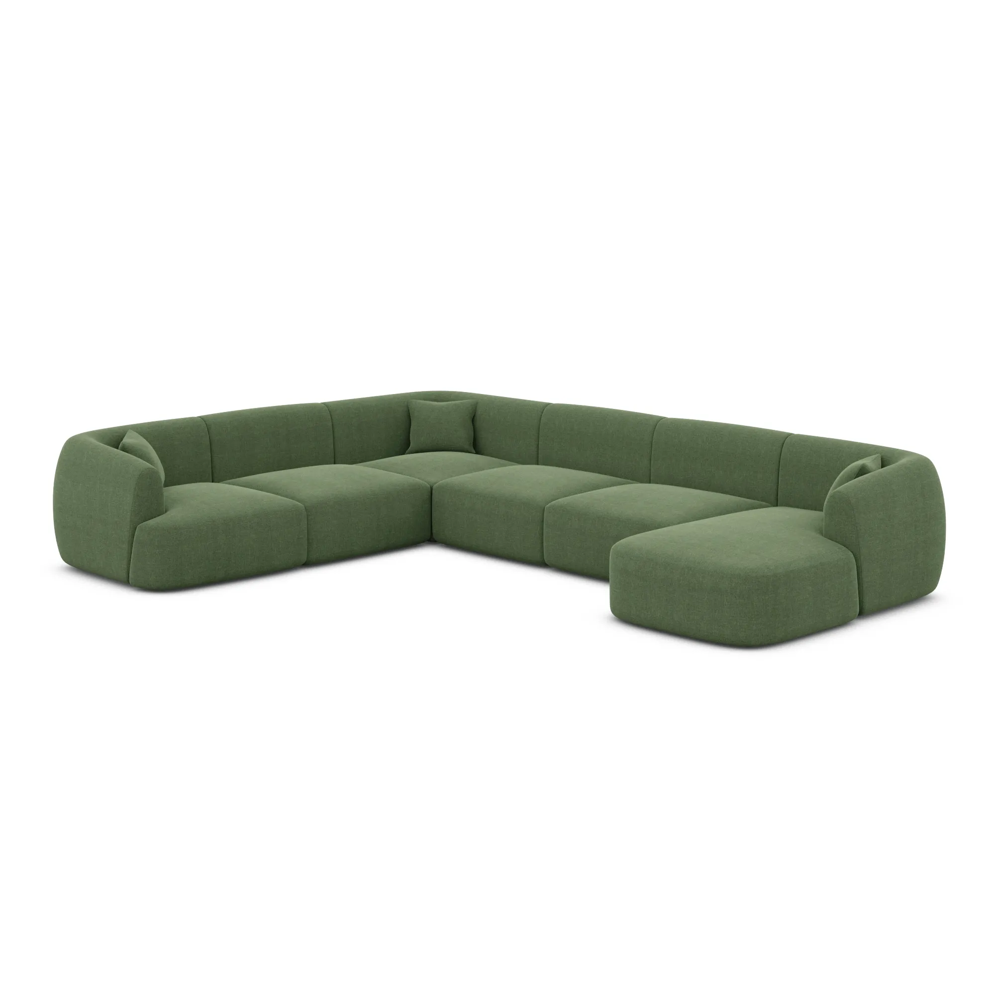 Strukturstoff U-Form XXL Wohnlandschaft Elvira