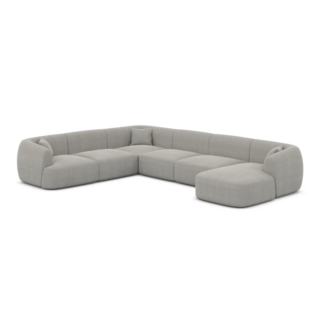 Strukturstoff U-Form XXL Wohnlandschaft Elvira