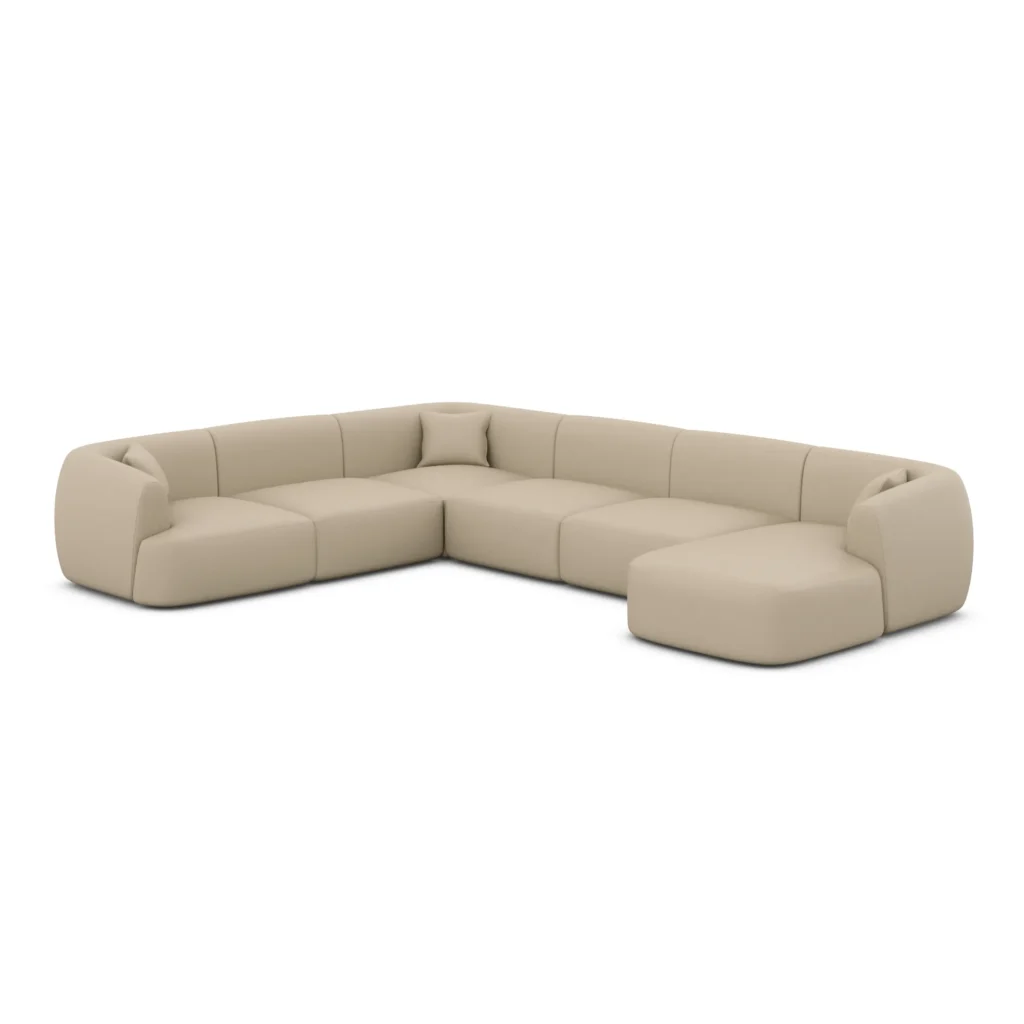 Echtleder U-Form XXL Wohnlandschaft Elvira