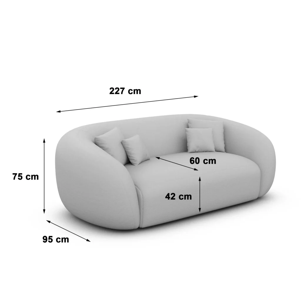 Bouclé 3-Sitzer Couch Gaia