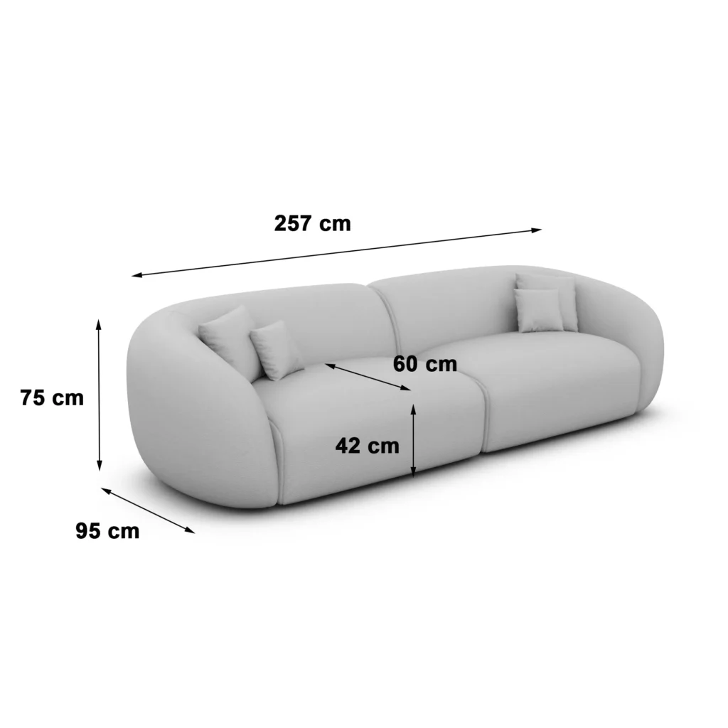 Bouclé 4-Sitzer Couch Gaia
