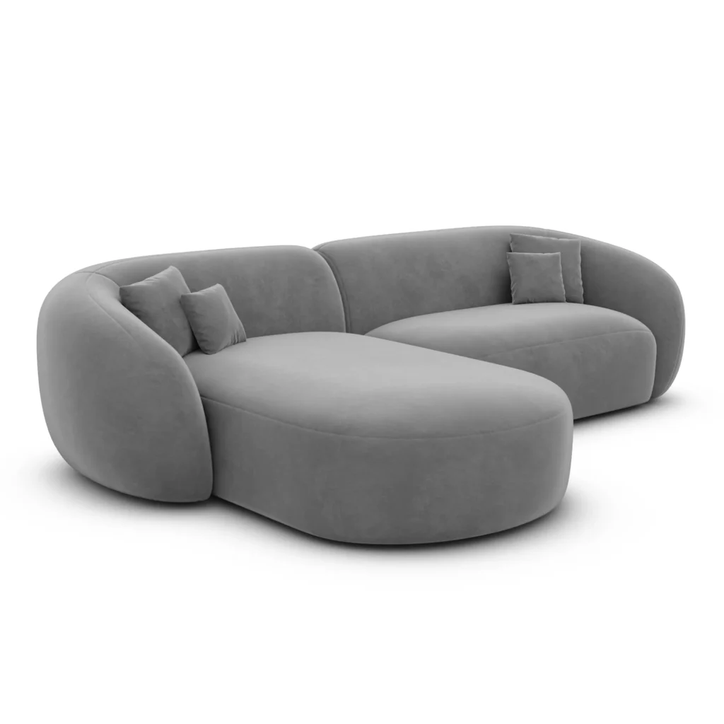Samtstoff L-Form Sofa Gaia