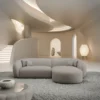 Bouclé L-Form Sofa Gaia
