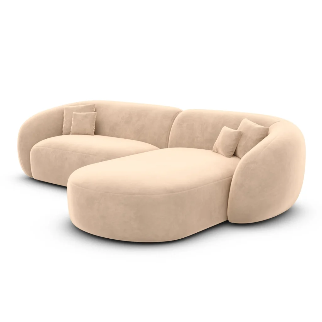 Samtstoff L-Form Sofa Gaia