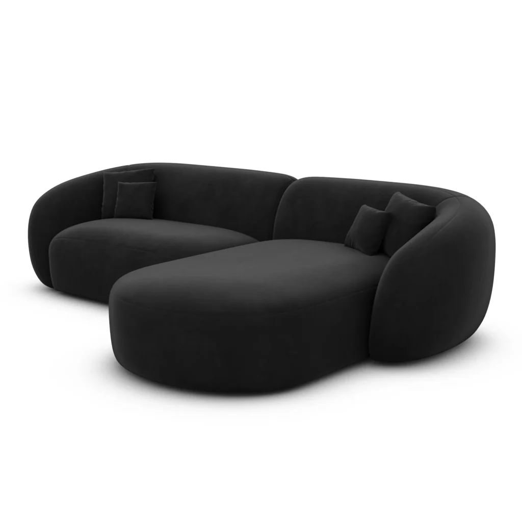 Samtstoff L-Form Sofa Gaia