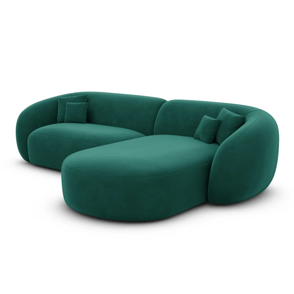 Samtstoff L-Form Sofa Gaia