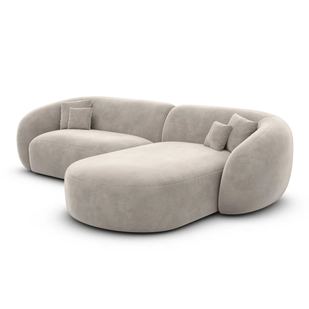 Samtstoff L-Form Sofa Gaia