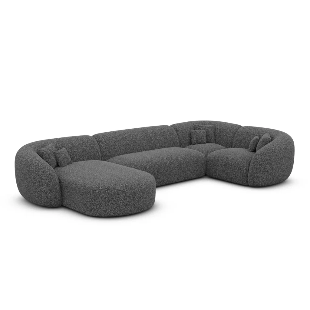 Bouclé U-Form XL Wohnlandschaft Gaia