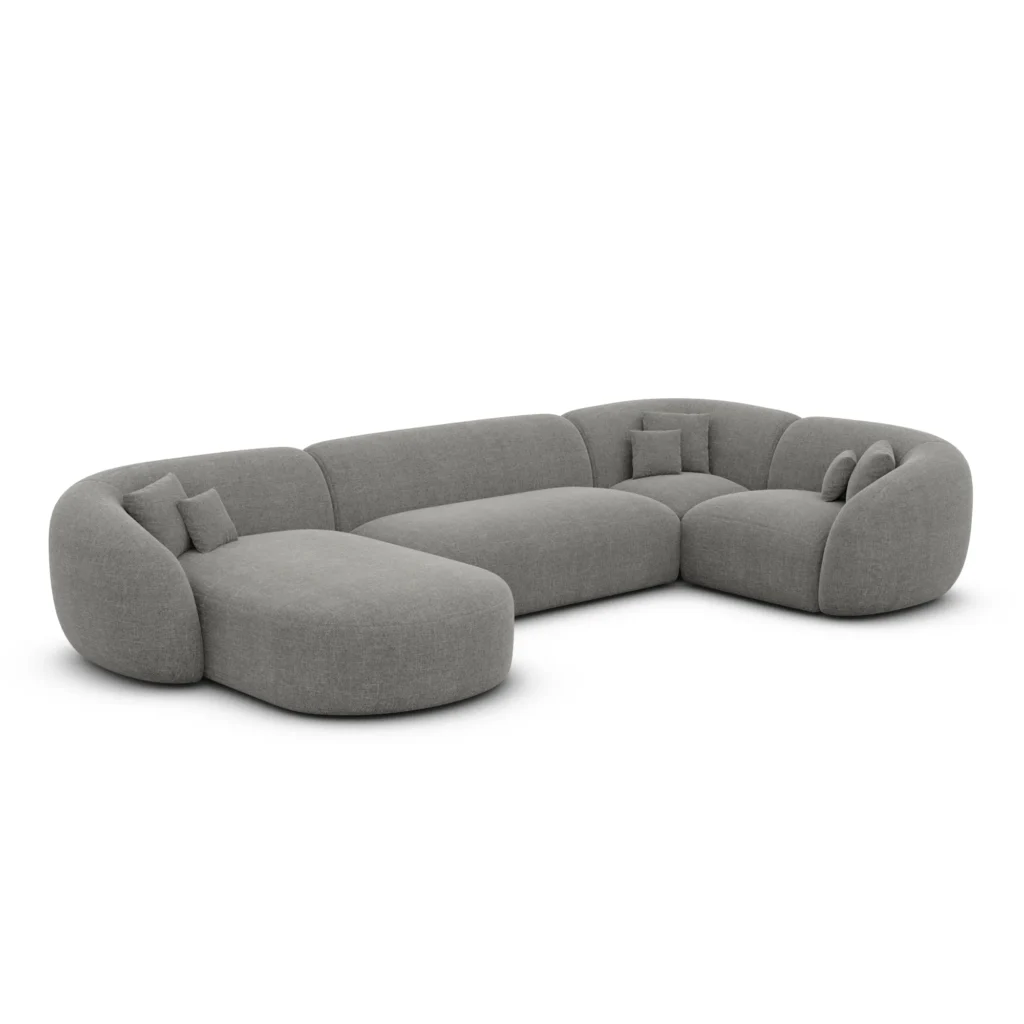 Strukturstoff U-Form XL Wohnlandschaft Gaia