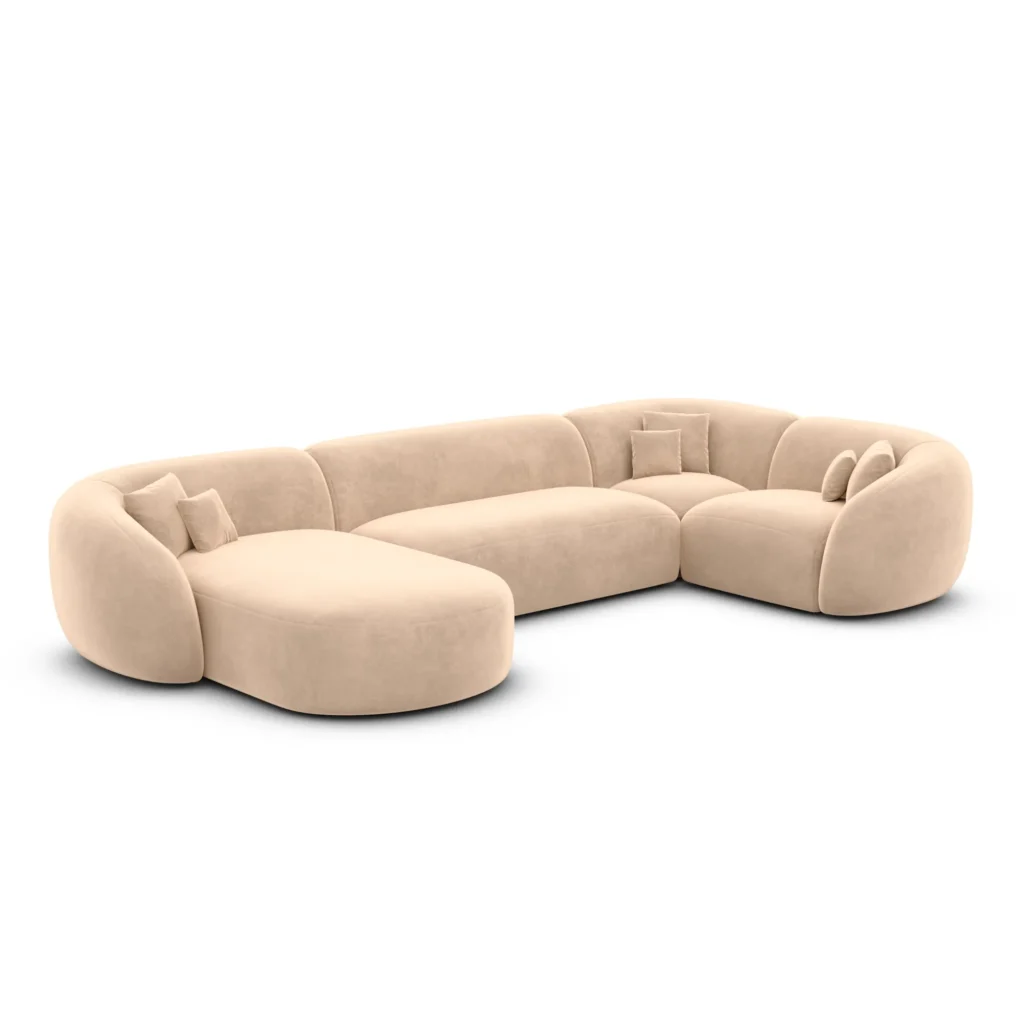 Samtstoff U-Form XL Wohnlandschaft Gaia